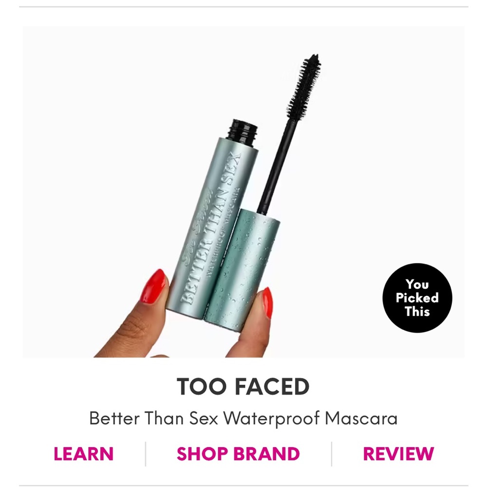 Too Faced Better Than Sex Waterproof Mascara